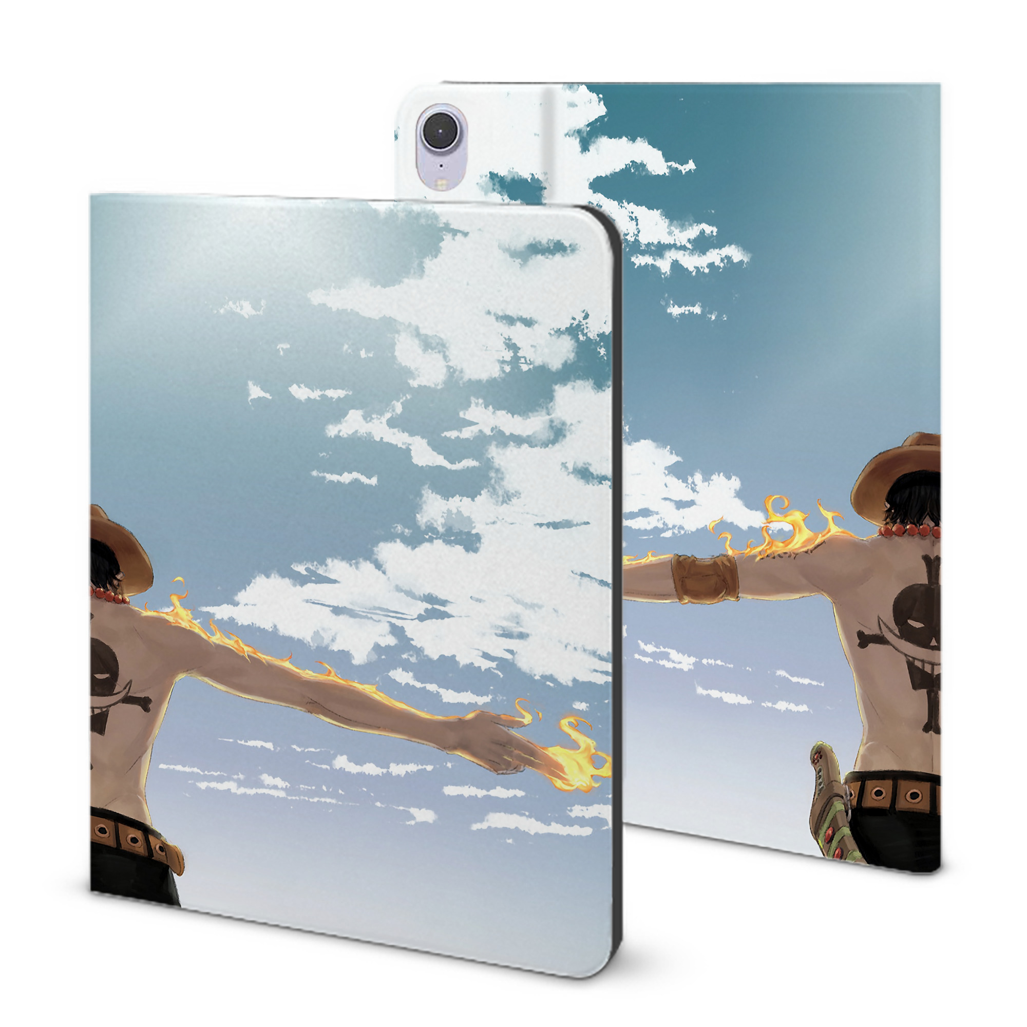 ワンピース ONE PIECE IPad ケース ブック型 PUレザー TPU 耐衝撃 軽量 薄型 ペン収納なし 全面保護 IPad 各モデル対応